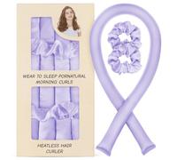 LOPHE Rizador sin Calor Boudin Cheveux 100cm, 3 Pièces Bigoudis Sans Chaleur en Satin, Rouleaux Cheveux Nuit pour Cheveux Longs et Abondants, Lazy Curler Set Dormir Rizos sans Dommage, Violet