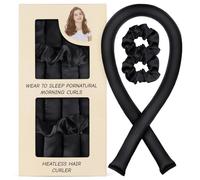 LOPHE Rizador sin Calor Boudin Cheveux 100cm, 3 Pièces Bigoudis Sans Chaleur en Satin, Rouleaux Cheveux Nuit pour Cheveux Longs et Abondants, Lazy Curler Set Dormir Rizos sans Dommage, Noir