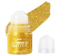 LOPHE Roll-on Glitter Body Gel, Maquillage Sirène, Paillettes Visage Glitter Body Gel Festival Carnaval Peinture Holographique Gel Pailleté, Convient pour Halloween, Fête de Carnaval, 08#Or