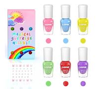 LOPHE Vernis Ongle Enfant 6 Couleurs à L'eau, Coffret Cadeau, A | Vernis à L'eau Non Toxique à Base de Plantes, Séchage Rapide, Cadeau Noël Enfants dès 5 Ans