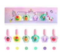 LOPHE Vernis Ongle Enfant 6 Couleurs à L'eau, Coffret Cadeau, B | Vernis à L'eau Non Toxique à Base de Plantes, Séchage Rapide, Cadeau Noël Enfants dès 5 Ans