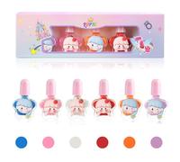 LOPHE Vernis Ongle Enfant 6 Couleurs à L'eau, Coffret Cadeau, C | Vernis à L'eau Non Toxique à Base de Plantes, Séchage Rapide, Cadeau Noël Enfants dès 5 Ans