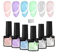 LOPHE Vernis Semi Permanent,6 Couleurs Vernis Gel Semi-permanent Nacré, Vernis à ongles scintillant foncé œil de chat,UV/LED Vernis à Ongles pour Salon De Manucure DIY Home, 7ML