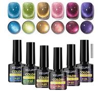 LOPHE Vernis Semi Permanent,6 Couleurs Vernis Gel Semi-permanent Nacré, Vernis à ongles scintillant foncé œil de chat,UV/LED Vernis à Ongles pour Salon De Manucure DIY Home, 8ML