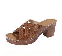 LOPILY Basket Chaussette Enfant Fille Nouvelles Sandales compensées Creuses de Grande Taille, Pantoufles décontractées à Semelle épaisse pour Femmes (Coffee, 39)