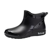 LOPILY Basket Chaussette Enfant Noir Top Rubber Shoes Casual and Fashionable All Outdoor Work Fishing Car Washing Kitchen Non Slip Overshoes Rain Boots (Black, 35)
