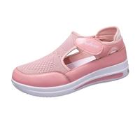 LOPILY Bottes Compensées Noires pour Femmes avec Talon Mesh Breathable Flying Woven Orthopedic Single Shoes Light and Comfortable Not Tired Soft Wedge Heel Casual Shoes (Pink, 40)