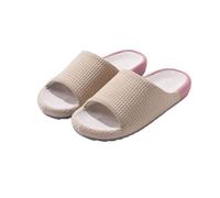 LOPILY Bottes Noires Pour Femmes Sans Talon et l'intérieur Chaussures épaisses pour les chaussons en coton et en lin pour marcher dessus (Pink, 38)
