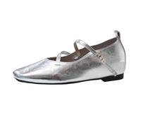 LOPILY Bottes Talons Fermés pour Femmes Jane Evening Shoes Shallow Square Toe Non Tiring Commuting Casual Flat
