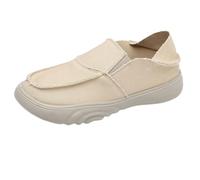 LOPILY Bottine Cuir confortables et simples pour femmes, nouvelles chaussures à semelle souple et à embout peu profond, style étrier (Beige, 37)