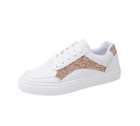 LOPILY Chaussure Bottine Plats pour Femmes, Confortables et Tendance, à Paillettes colorées, pour la Marche, la Course à Pied, Le Tennis, la Course à Pied, à la (Gold, 38)