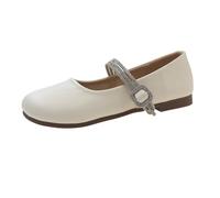 LOPILY Chaussures De Foot Salle Mary Jane chaussures pour femmes dames talon bas chaussures décontractées confortables (Beige, 40)