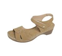 LOPILY Cuissardes Noires Pour Femmes femmes, bride à la cheville, sandales plates à crochets et, chaussures d'été décontractées, sandales de pêcheur à bout fermé (Brown, 42)