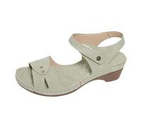LOPILY Cuissardes Noires Pour Femmes femmes, bride à la cheville, sandales plates à crochets et, chaussures d'été décontractées, sandales de pêcheur à bout fermé (Green, 40)