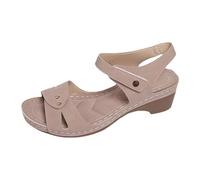 LOPILY Cuissardes Noires Pour Femmes femmes, bride à la cheville, sandales plates à crochets et, chaussures d'été décontractées, sandales de pêcheur à bout fermé (Pink, 39)