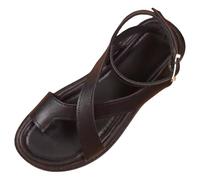 LOPILY Cuissardes Noires Pour Femmes femmes, sandales grande taille, décontractées, semelle épaisse, tongs, sangle à boucle, sandales de marche confortables (Black, 41)