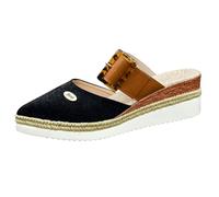 LOPILY Cuissardes Noires Pour Femmes pointu et talon compensé, style romain, couleur unie, pour l'été (Black, 39)