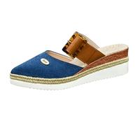 LOPILY Cuissardes Noires Pour Femmes pointu et talon compensé, style romain, couleur unie, pour l'été (Blue, 40)