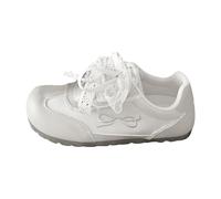 LOPILY Cuissardes Noires Pour Femmes Pointues à plateforme en respirante, chaussures de, sandales de ballet décoratives en dentelle (White, 35)
