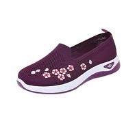 LOPILY Cuissardes Noires pour Femmes Pointues de Course, Respirantes, à Semelle Souple, Confortables, antidérapantes (Dark Purple, 38)