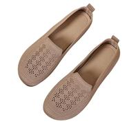 LOPILY Cuissardes Pour Femmes femmes, chaussures bateau confortables, chaussures plates respirantes, noires (Khaki, 35)