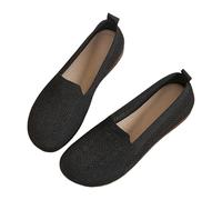 LOPILY Cuissardes Pour Femmes femmes, chaussures bateau confortables, chaussures plates respirantes, noires (Black, 36)