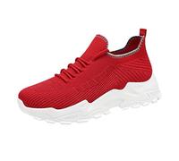 LOPILY Football Chaussures Enfant pour l'été, Chaussures en Respirantes, Semelle épaisse, Augmentant la Hauteur, Chaussures Tendance pour Femmes (Red, 37)