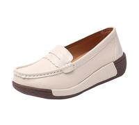 LOPILY Range Chaussures De Place Boite Woven Go Walking Slip on Shoes Arch Support Hands Slip in Sneakers (Beige, 39)
