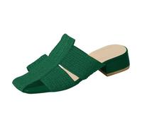 LOPILY Sandales Plateforme Pour Femmes Sexy 2025 Outside Wear Thick Heel Temperament A Footstool Lazy Slippers (Green, 38)