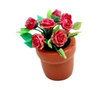 lopituwe Accessoires et décorations pour Jardin féerique, création de scènes de Vie dans Une Maison poupée Miniature (échelles 1/6 et 1/12). , Fleurs Rouges , 3 x 3.5 cm