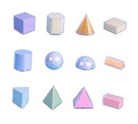 lopituwe Blocs de Formes Multicolores pour Un Apprentissage ludique des Concepts géométriques d'aire et de Volume chez Les Enfants d'âge préscolaire.