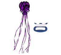 lopituwe Cerf-Volant pour Enfants, Facile à Piloter, idéal pour Les acrobaties et Les Jeux de Plage en Plein air. Couleurs Vives, Parfait pour Tous âges, Violet Noir, 400 x 80 cm