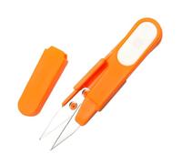 lopituwe Ciseaux de ligne de pêche avec chapeau cisailles à coudre outils de plein air pliants utilisation maison voyage artisanat poignée couverture de sécurité, Orange