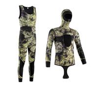 lopituwe Combinaison de chasse sous-marine avec poignets en cuir lisse - Empêche le remplissage d'eau Combinaison de surf en caoutchouc pour maillot de bain en eau froide, 3MM Gris corail, XL