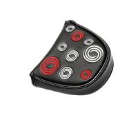 lopituwe Couvre-club en maillet noir avec broderie circulaire, fermeture magnétique de qualité supérieure, en cuir PU, convient pour les putters Odyssey