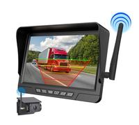 lopituwe Enregistreur de Conduite de Camion sans Fil avec Enregistrement en Boucle et Nocturne, étanche IP67, ABS, avec Batterie, 7 Pouces 1 Voie