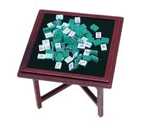 lopituwe Ensemble de Table de mah-Jong Miniature Durable et résistant, conçu pour Durer. Ce modèle Miniature Comprend Une Table Jeu et des chaises pour Maison poupée. , Vert , Pas Chaise