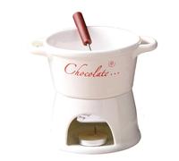 lopituwe Ensemble de tasses à fondue uniques, tasse à fondre, vaisselle créative, tasse fondue avec fourchette en céramique, blanc, 201-300 ml