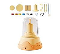 lopituwe Ensemble de Tour de potier électrique pour Enfants, kit de Peinture Artistique, Machine à Modeler la poterie , Jaune , 13 x 13 x 15 cm