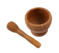 lopituwe Ensemble mortier et pilon compact et facile à nettoyer, multifonctionnel, avec bol pour broyer les épices et l'ail. Ensemble mortier et pilon en bois durable et ergonomique.