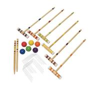 lopituwe Jeu de Croquet Durable pour Six Joueurs avec maillets en Bois, conçu pour des Parties de Croquet Amusantes dans Le Jardin, Entre Amis en Famille. Jeu de d'extérieur