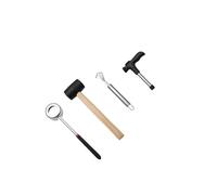 lopituwe Kit d'ouvre-noix de coco en acier inoxydable alimentaire avec poignées antidérapantes confortables en caoutchouc. Outil pour couper les fruits et extraire la chair.