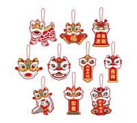 lopituwe Lot de 10 décorations suspendues haut de gamme pour le Nouvel An chinois, fabriquées avec un savoir-faire raffiné. Très délicates.