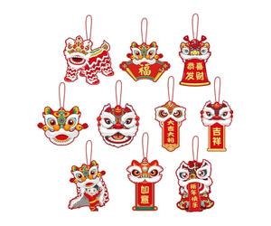 lopituwe Lot de 10 décorations suspendues haut de gamme pour le Nouvel An chinois, fabriquées avec un savoir-faire raffiné. Très délicates.