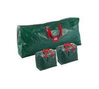 lopituwe Lot de 3 Sacs de Rangement Robustes, Grande capacité, Portables, pour Ornements, avec Fermeture éclair élégante, pour Sapin Noël