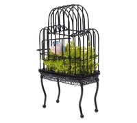 lopituwe Maison de poupée Miniature à l'échelle 1/12 : nichoir décoratif, élément de décoration pour Table, ajout Charme et d'élégance, modèle Cage à Oiseaux, Jouet Monter soi-même, , Noir