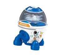 lopituwe Mini Distributeur Automatique de Billets, Tirelire éducative, Jolie Tirelire en Forme de fusée avec Serrure à clé, Bleu, 16 x 11 x 15.5 cm