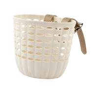 lopituwe Panier de vélo enfant léger et pratique, accessoire idéal pour les balades à vélo en extérieur, fixation avec sangles en cuir, beige, 17.5 x 13.5 x 15 cm