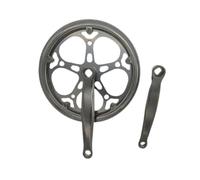 lopituwe Pédalier monovitesse Creux de 170 mm, manivelle de Rechange en Fer, Compatible avec Les vélos Ville. Manivelle Droite (52 Dents) et Double protège-chaîne. Plateau