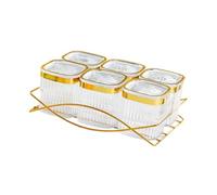 lopituwe Plateau à apéritif attrayant avec base rotative et couvercles, idéal pour des présentations élégantes. Ce plateau simple et élégant sert également de support pour les légumes et les fruits.